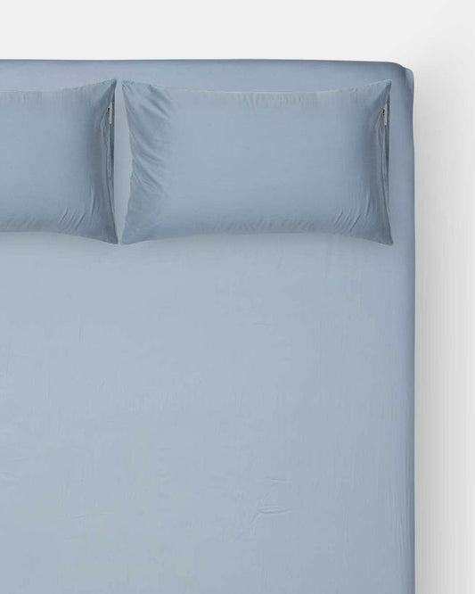 Fitted Sheet Set - Silver Blue