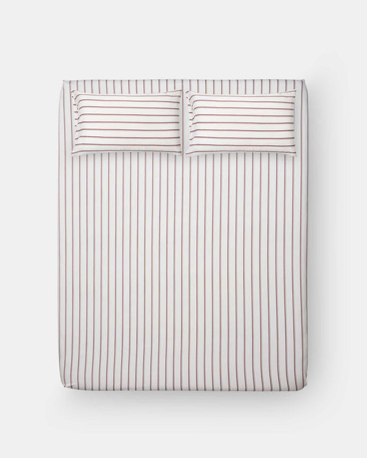 Fitted Sheet Set - Pajama Stripes in Oak