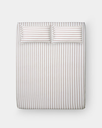 Fitted Sheet Set - Pajama Stripes in Oak