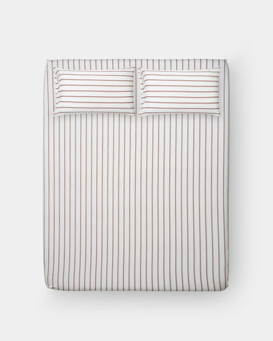 Fitted Sheet Set - Pajama Stripes in Oak