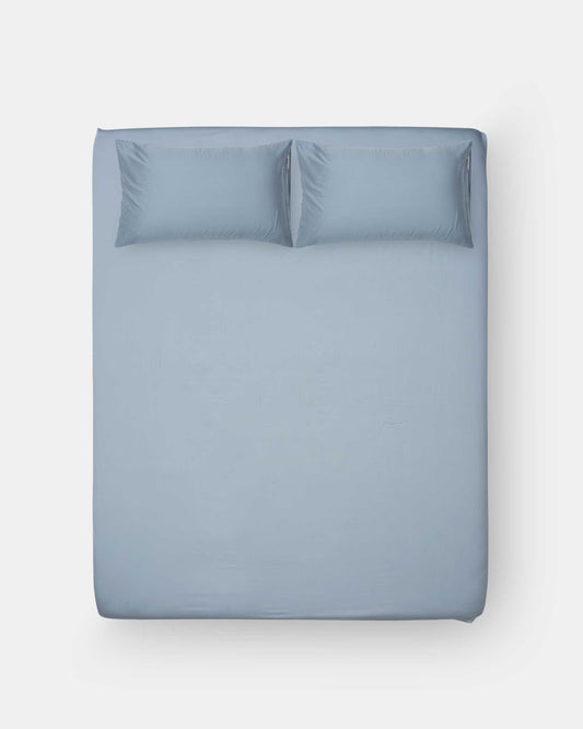 Fitted Sheet Set - Silver Blue