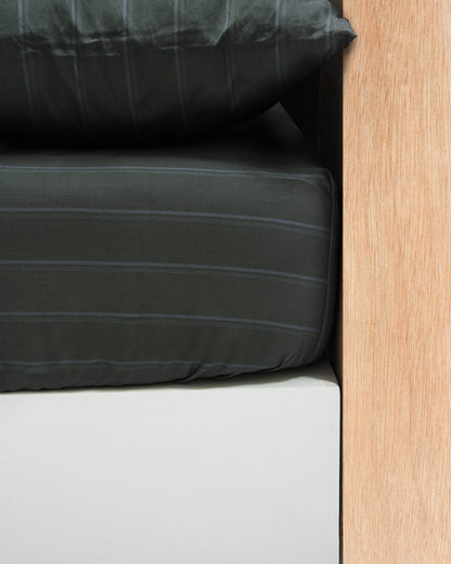 Fitted Sheet - Pajama Stripes in Forest